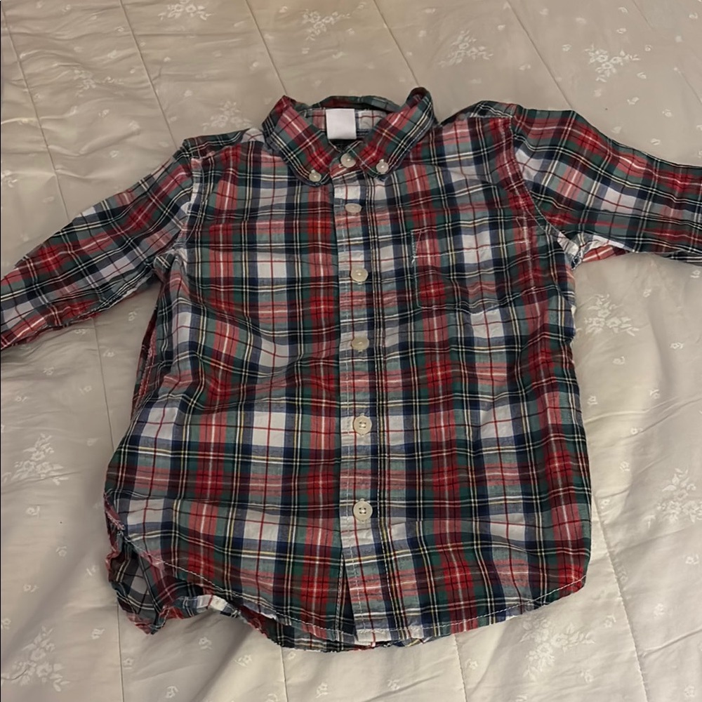 Red and Blue Plaid Button Down Shirt